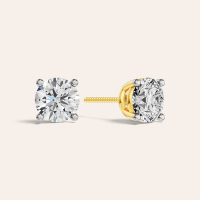 Solitaire Oorbellen 4-Poots · 2.5 ct.