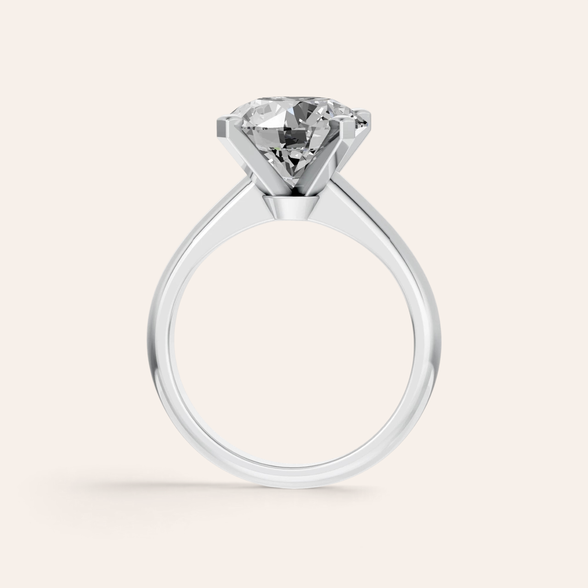 Louèn Diamonds solitaire verlovingsring met 4.0 karaat lab-grown diamant in 14 karaats witgouden vier-poots zetting
