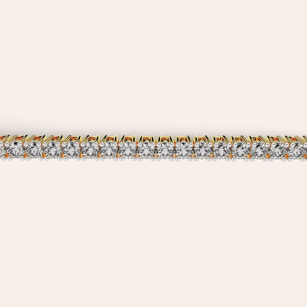 Louèn Diamonds tennisarmband van 14k geelgoud met 3.2 ct. sprankelende diamanten in een verfijnde rij.