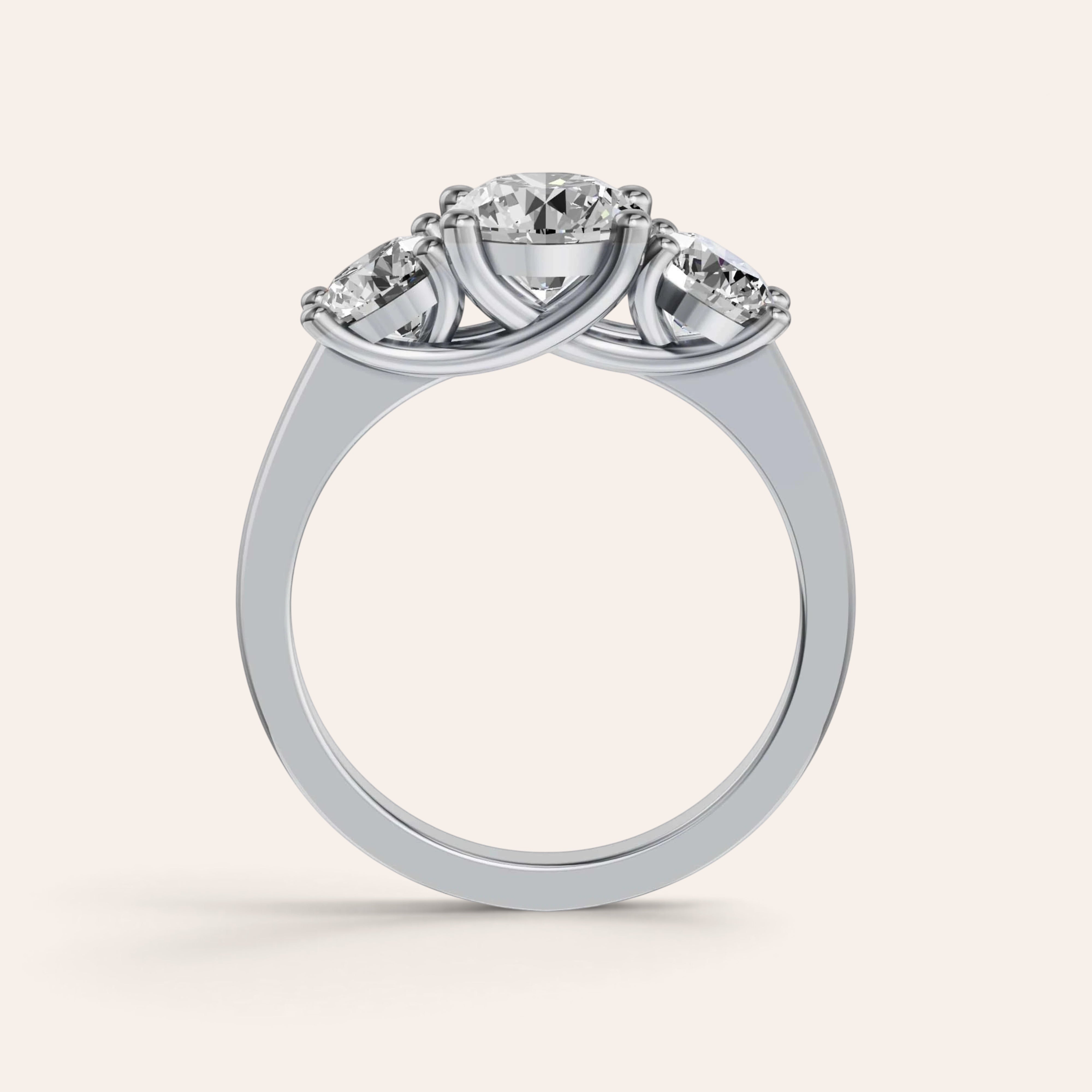 Louèn Diamonds trilogie verlovingsring van 14k witgoud met drie ronde diamanten in een tijdloos, elegant ontwerp.