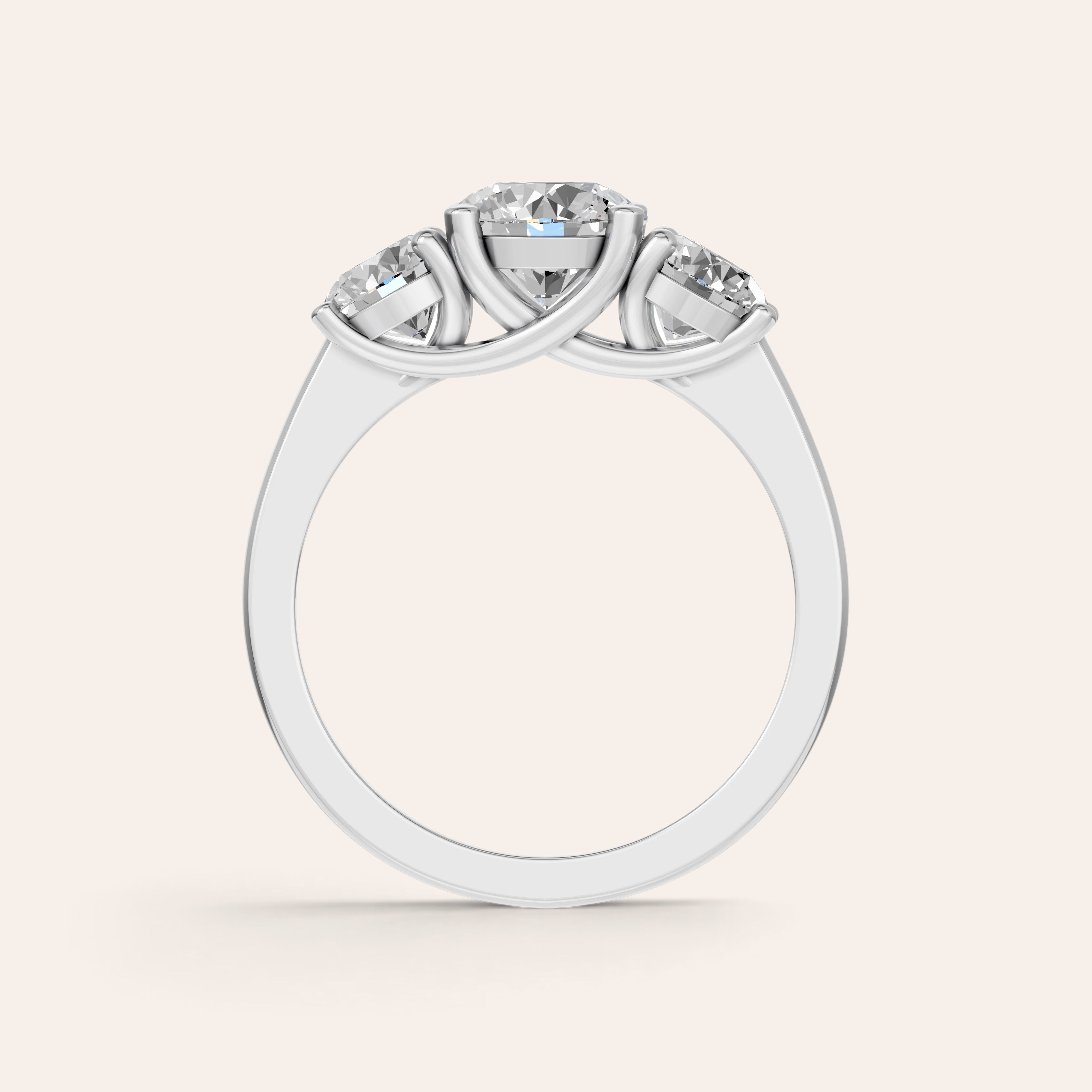 Louèn Diamonds trilogie verlovingsring van 14k witgoud met drie ronde diamanten in een elegant, tijdloos ontwerp.
