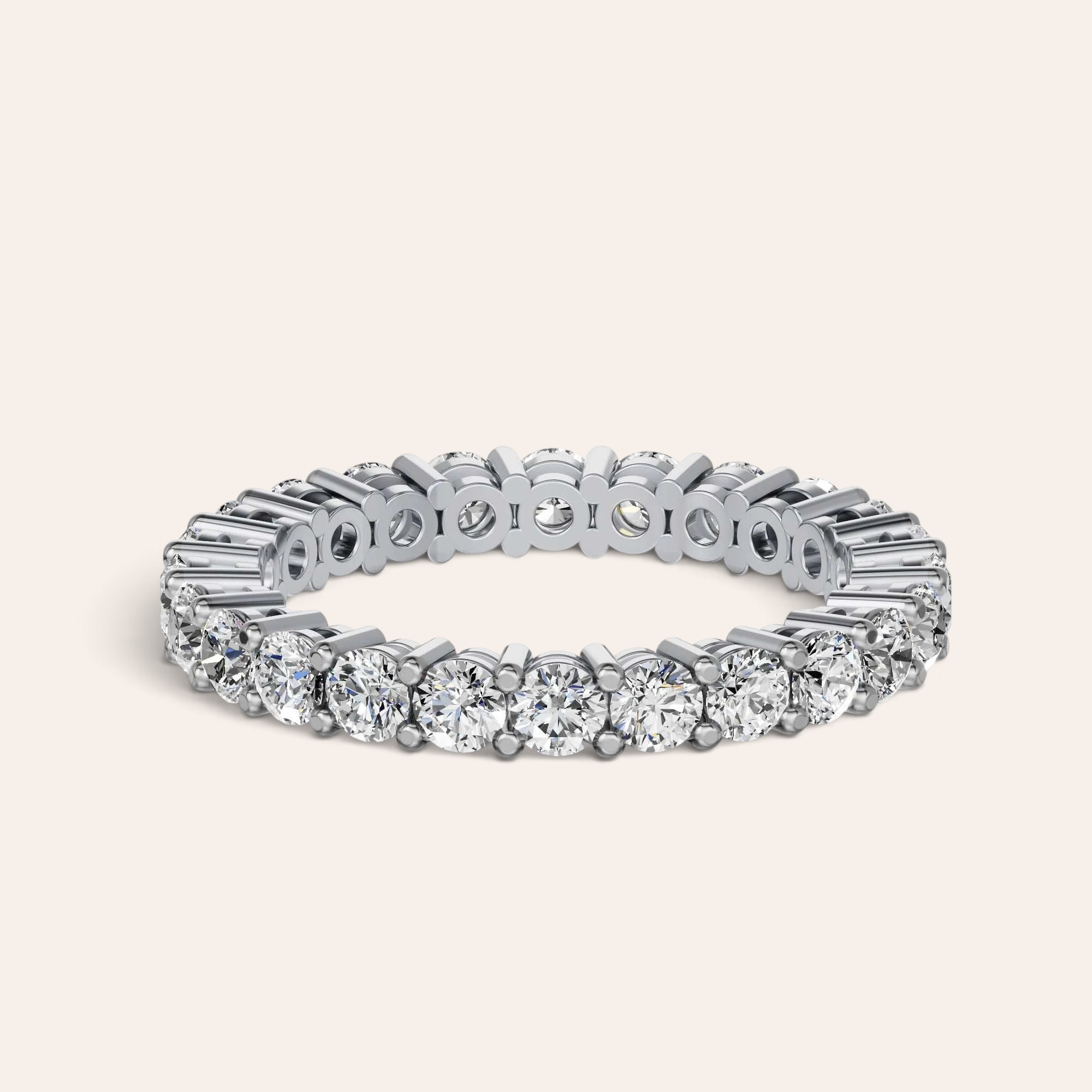 Louèn Diamonds eternity ring van 14k witgoud met 24 schitterende lab-grown diamanten in een tijdloos ontwerp.