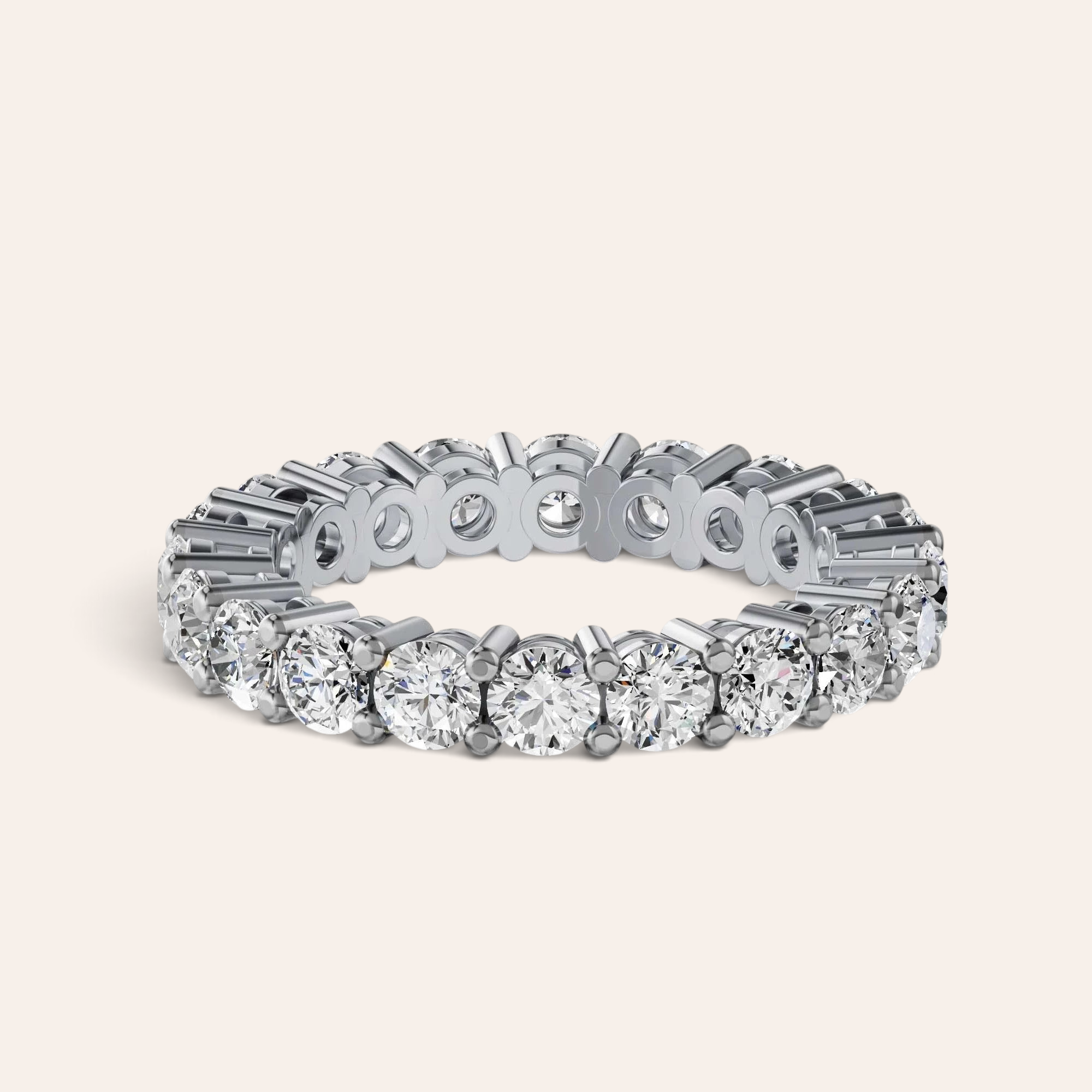 Louèn Diamonds eternity ring van 14k witgoud met 2.8 ct briljant geslepen diamanten in een tijdloze zetting