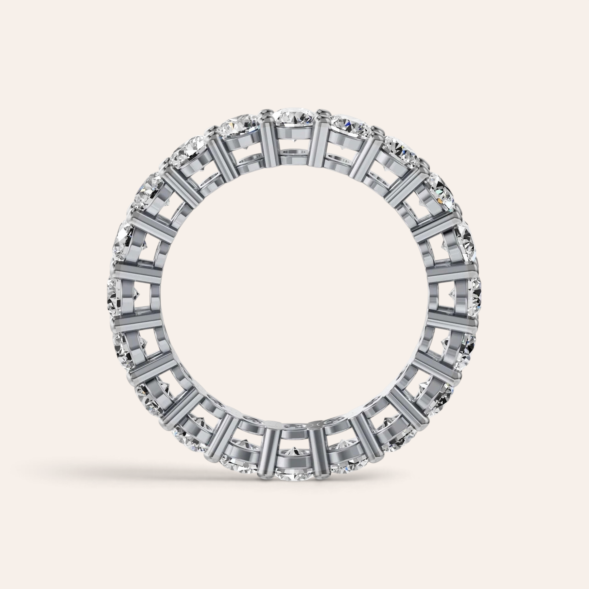 Louèn Diamonds eternity ring van 14k witgoud met 2.8 ct diamanten in een tijdloze, volledig bezette cirkel.