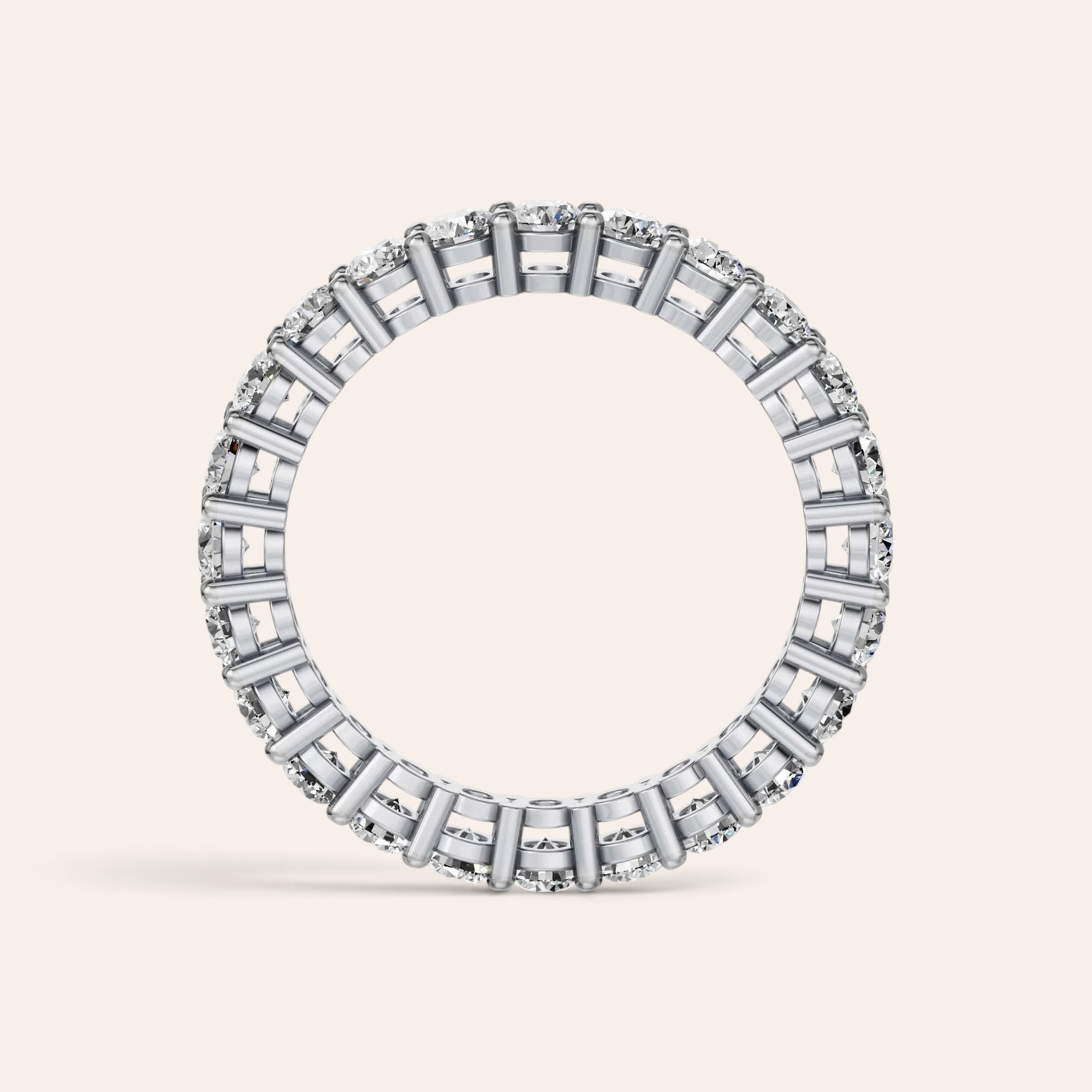 Louèn Diamonds eternity ring van 14k witgoud met 2.15 ct lab-grown diamanten in een tijdloos rond ontwerp.