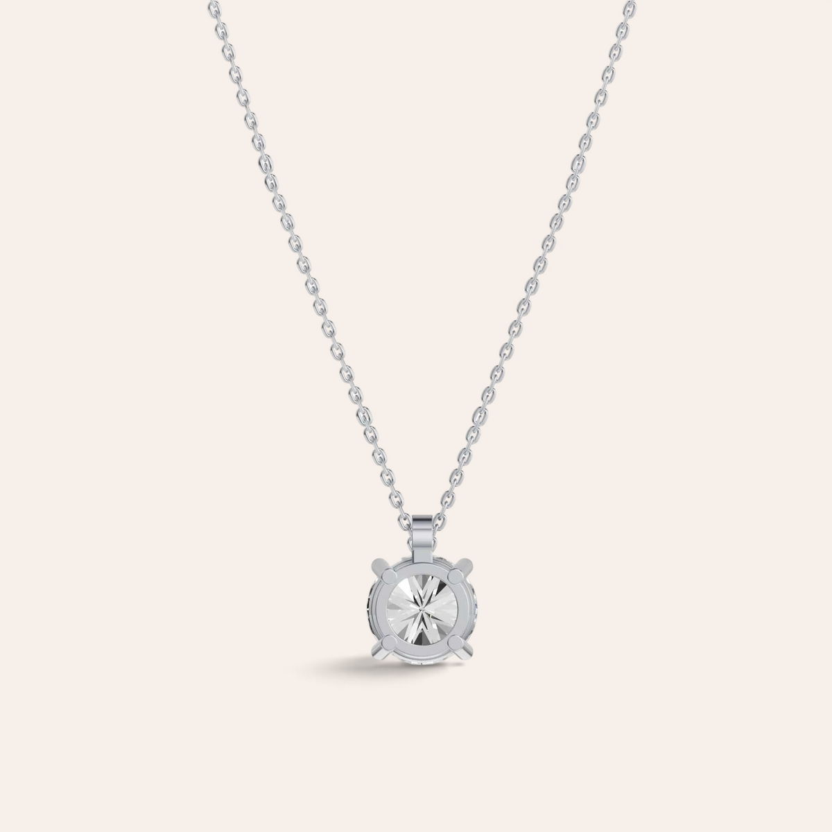Louèn Diamonds solitaire collier met 2.0 karaat diamant in een verfijnde witgouden zetting aan een fijne ketting.