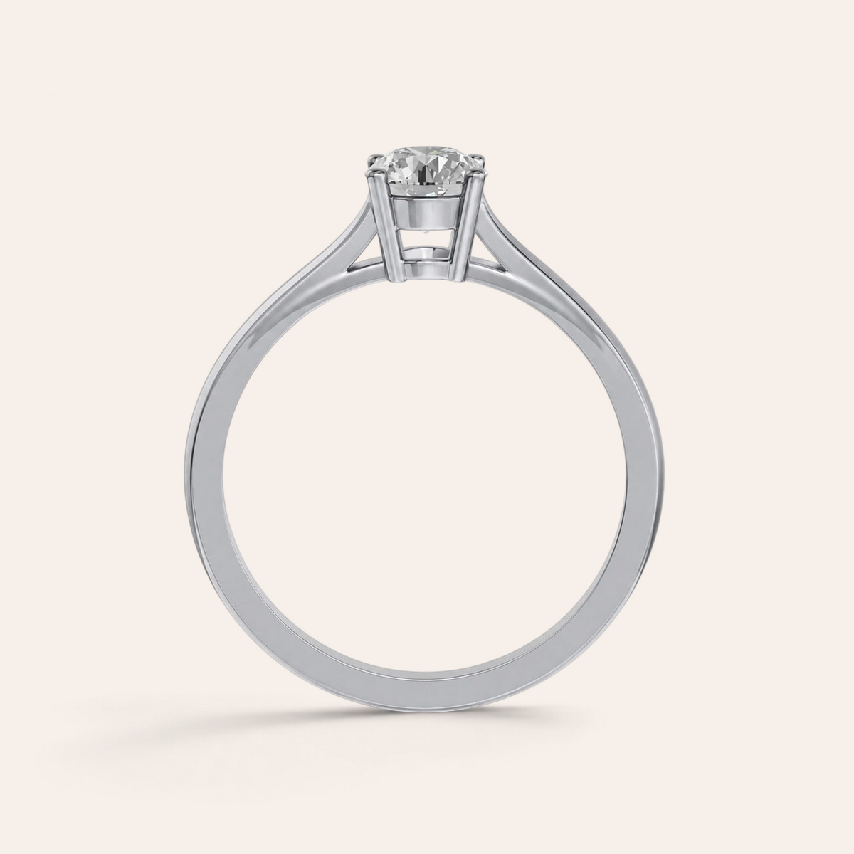 Louèn Diamonds solitaire verlovingsring van 14k witgoud met een ronde 0,5 karaat diamant in een klassieke zetting.