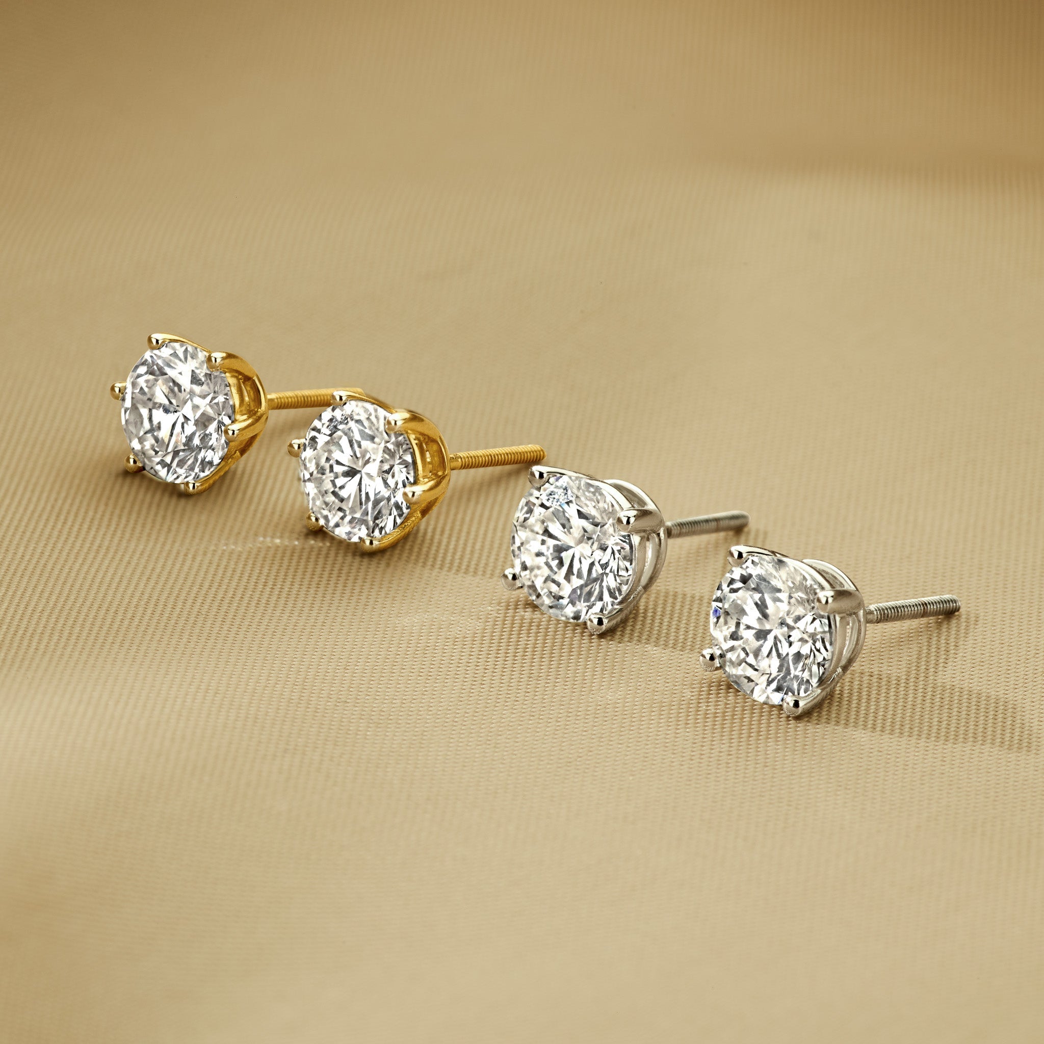 Louèn Diamonds collectie oorbellen in 14k goud met lab grown diamanten