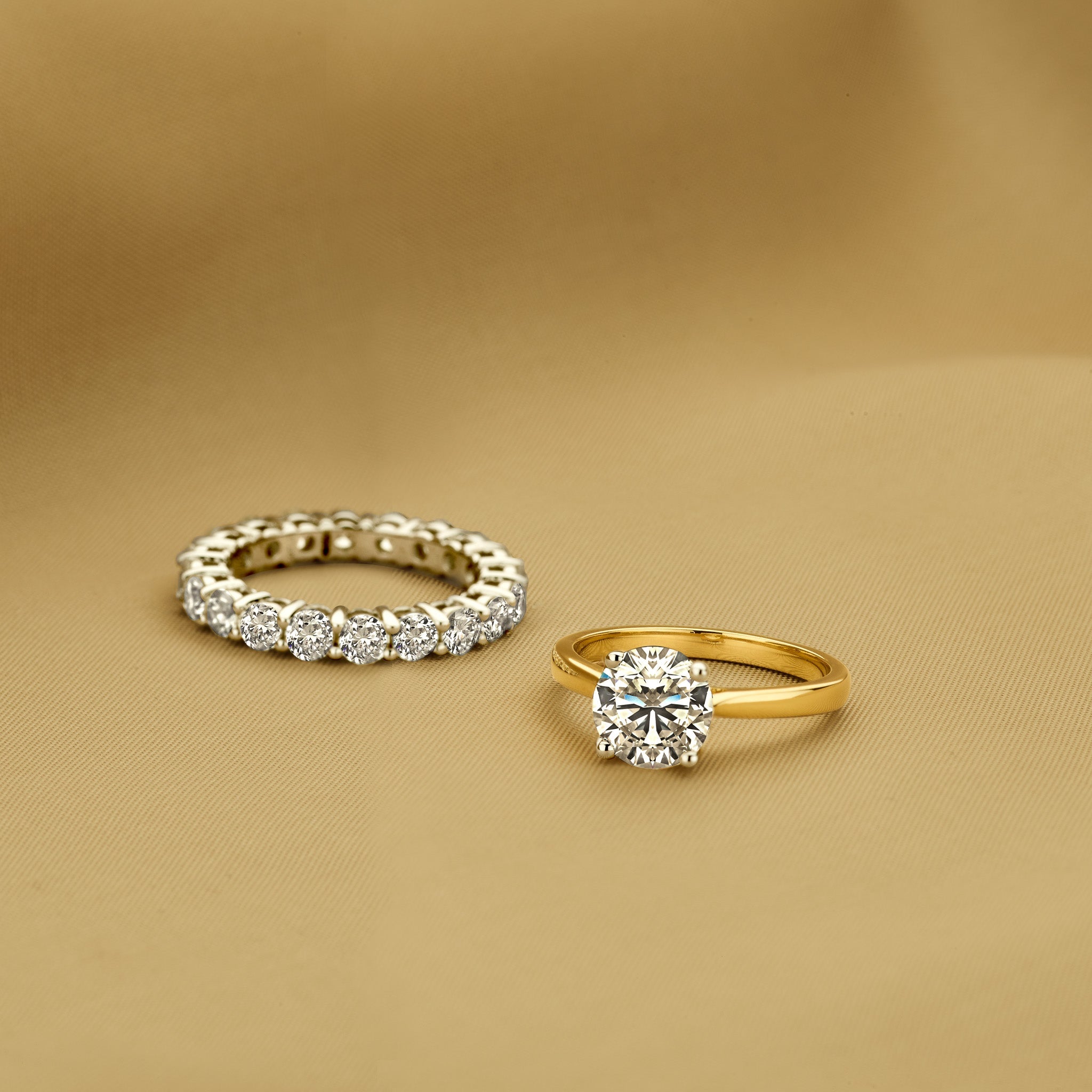 Louèn Diamonds collectie ringen in 14k goud met lab grown diamanten