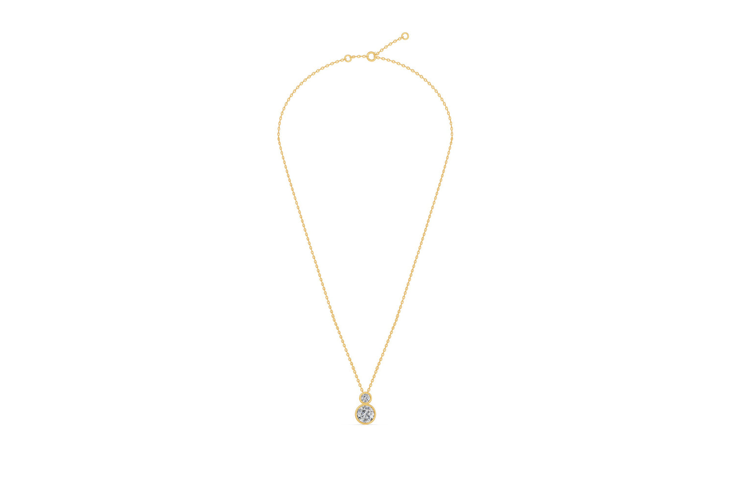 Bezel duo necklace · 1.2 ct · 14k Yellow Gold