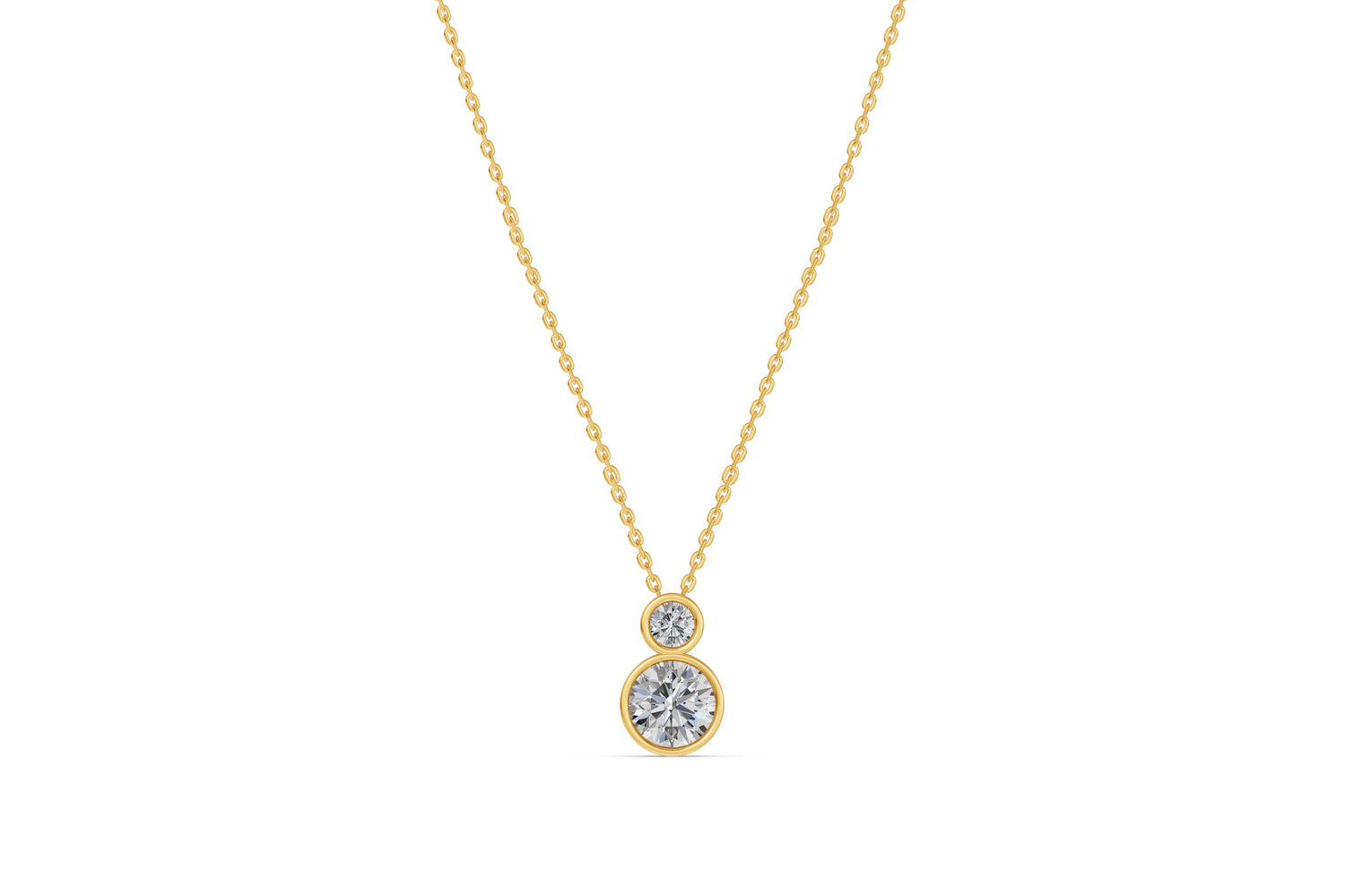 Bezel duo necklace · 1.2 ct · 14k Yellow Gold