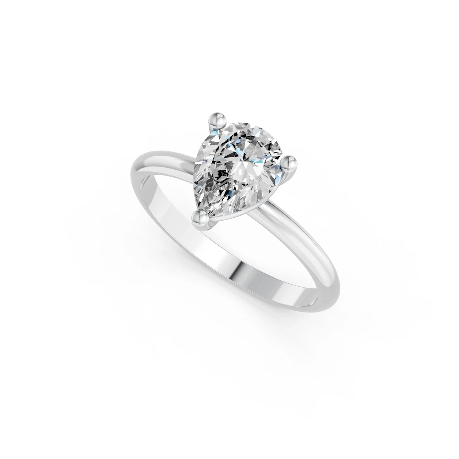 Peervormige solitaire verlovingsring Classic · 2.0 ct.