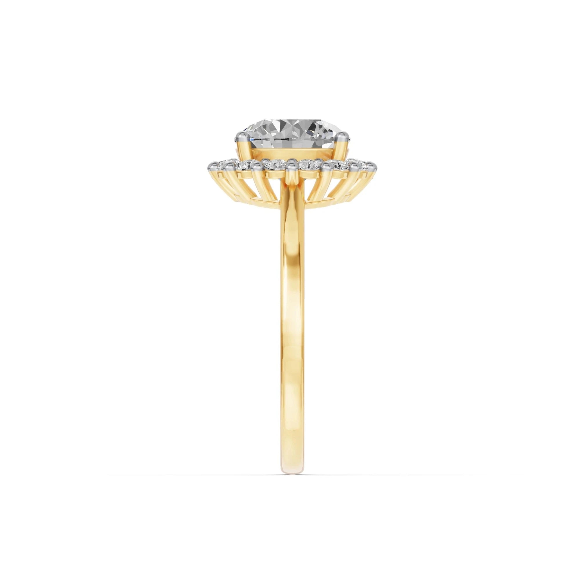 Ronde halo verlovingsring · 1.75 ct.