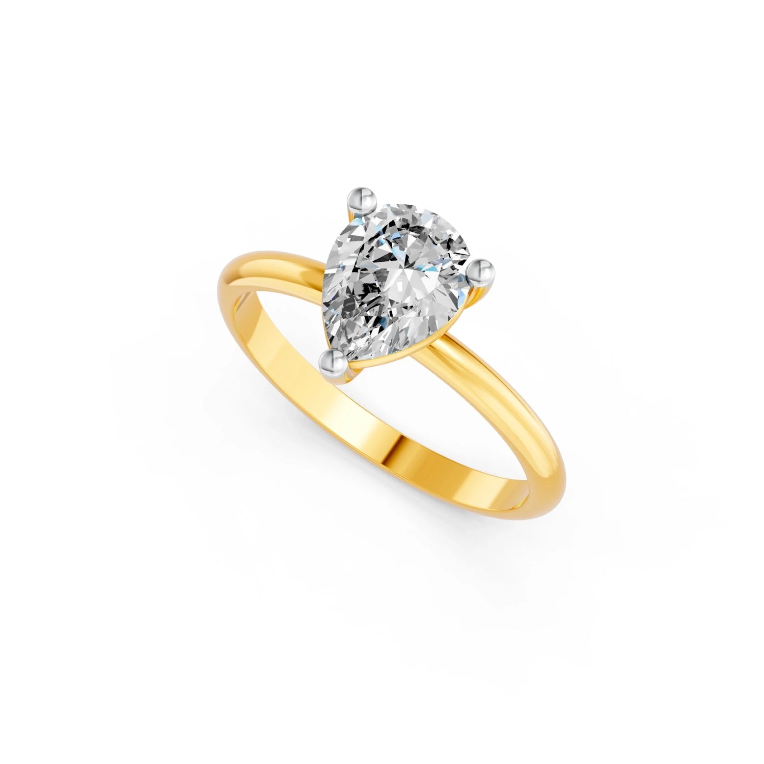 Peervormige solitaire verlovingsring Classic · 2.0 ct.
