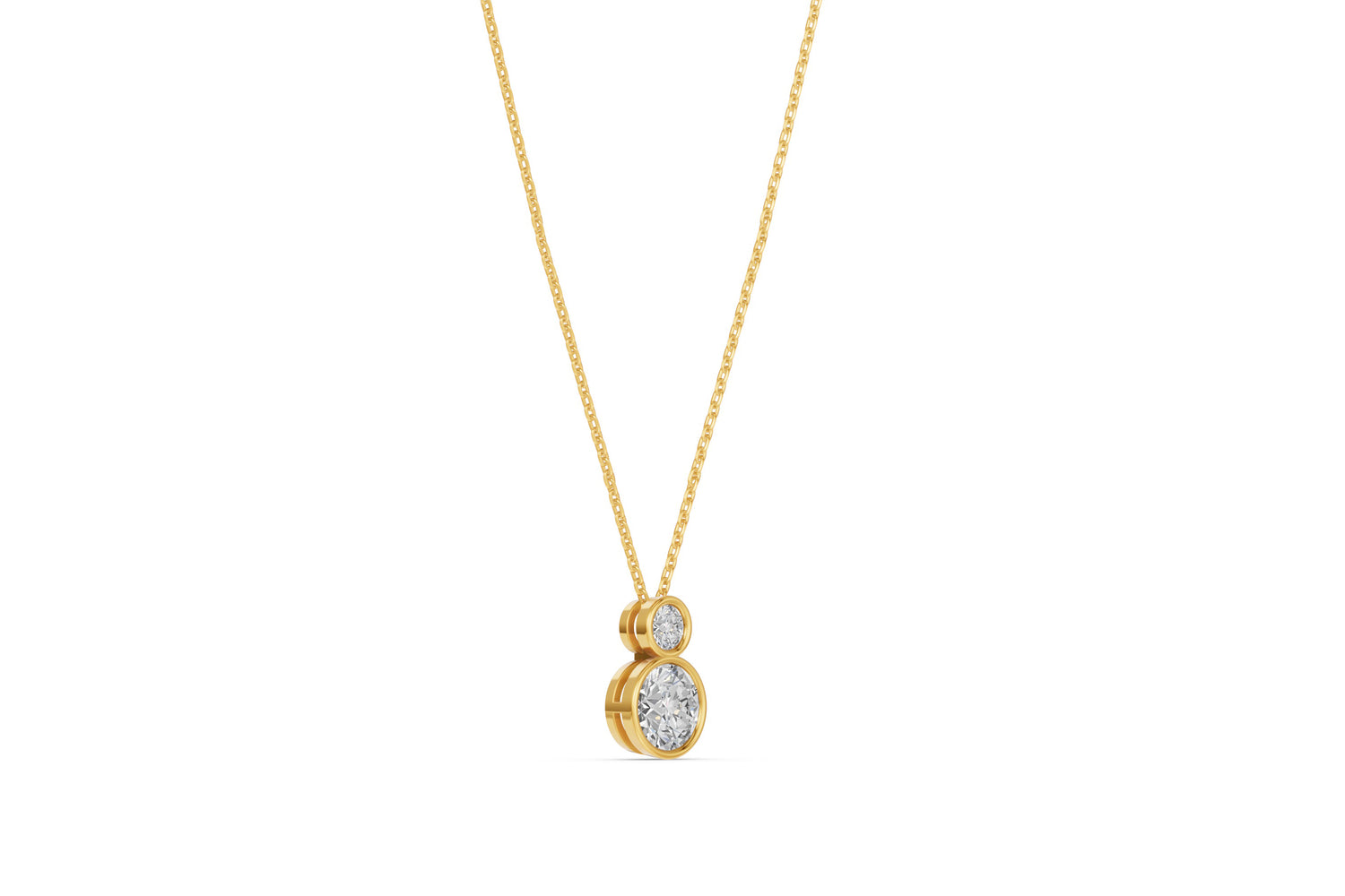 Bezel duo collier · 1.2 ct · 14k Geelgoud