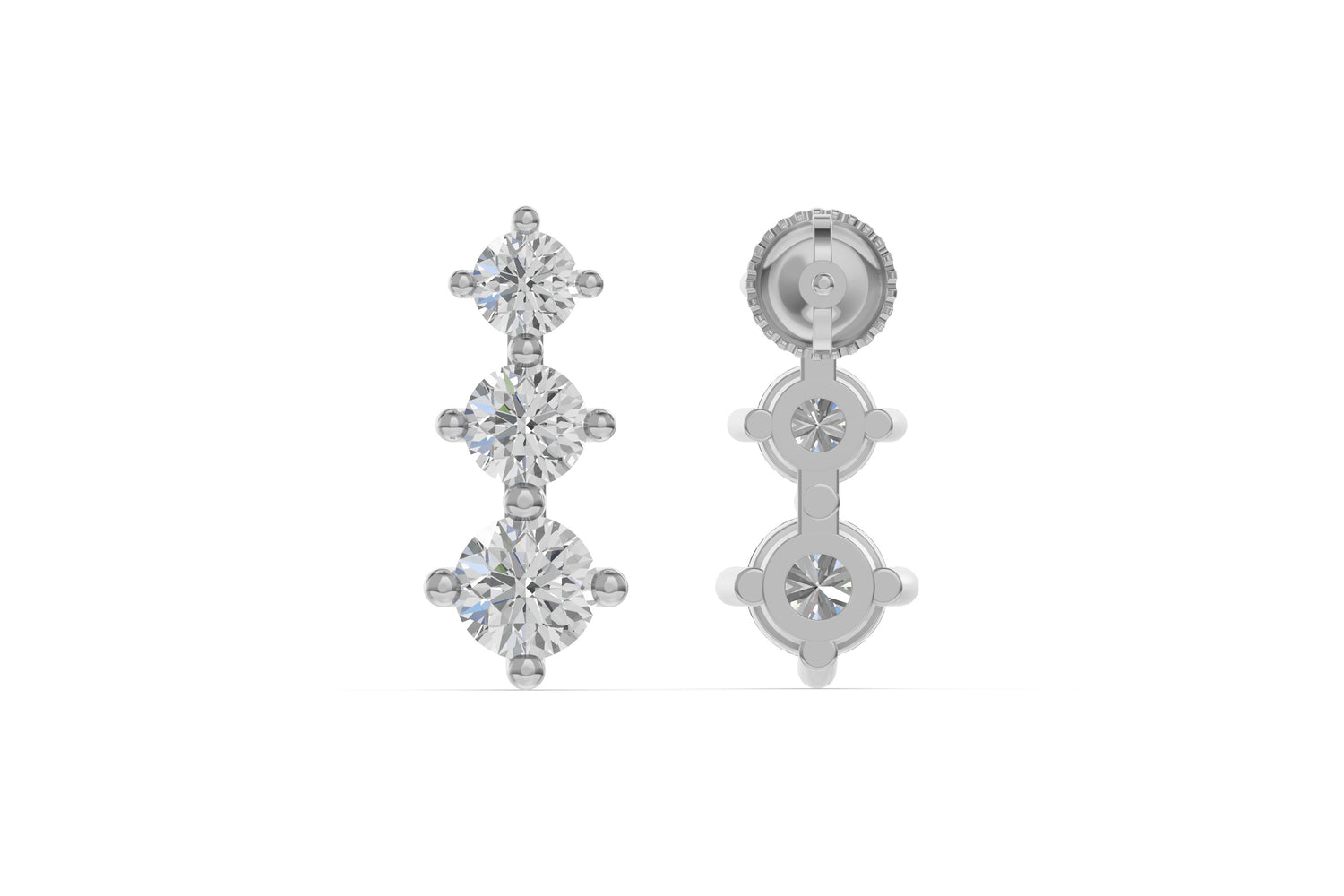 Journey oorbellen · 2.5 ct · 14k Witgoud