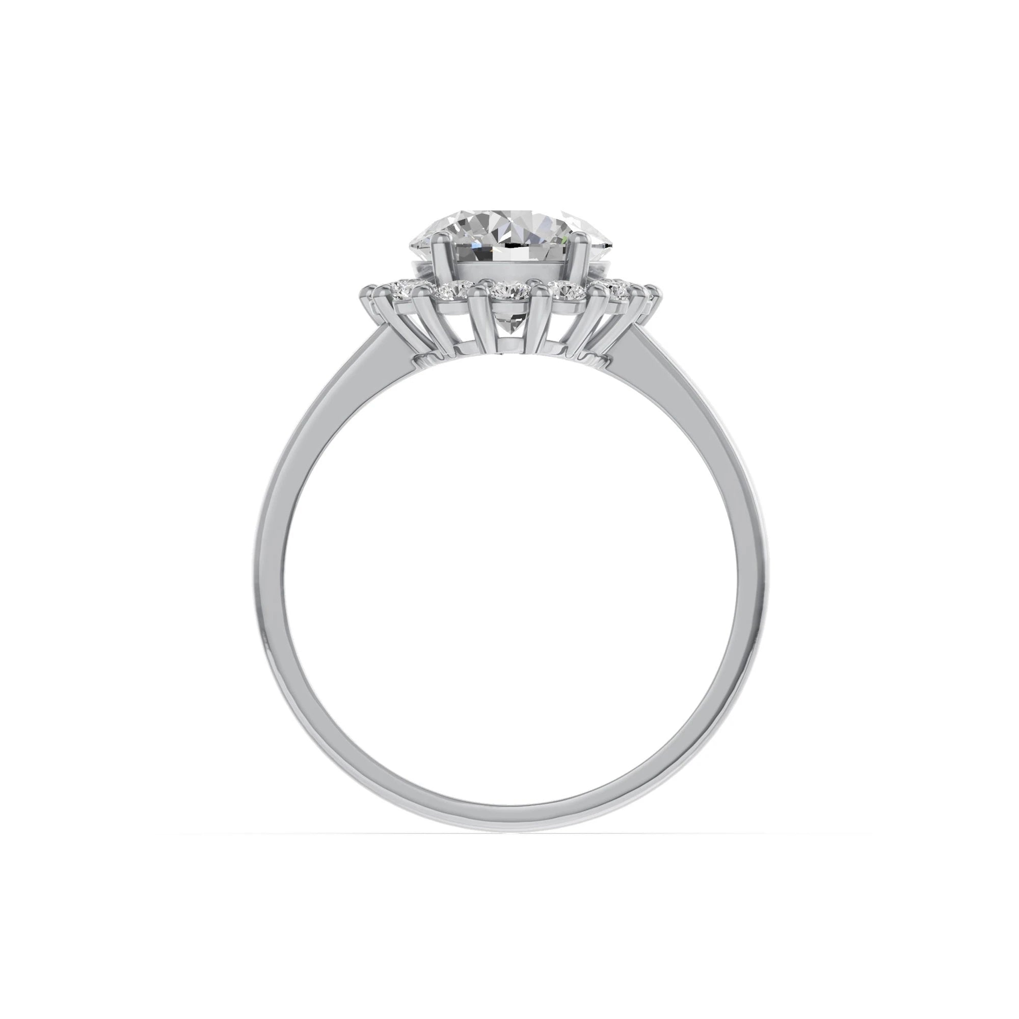 Ronde halo verlovingsring · 1.75 ct.
