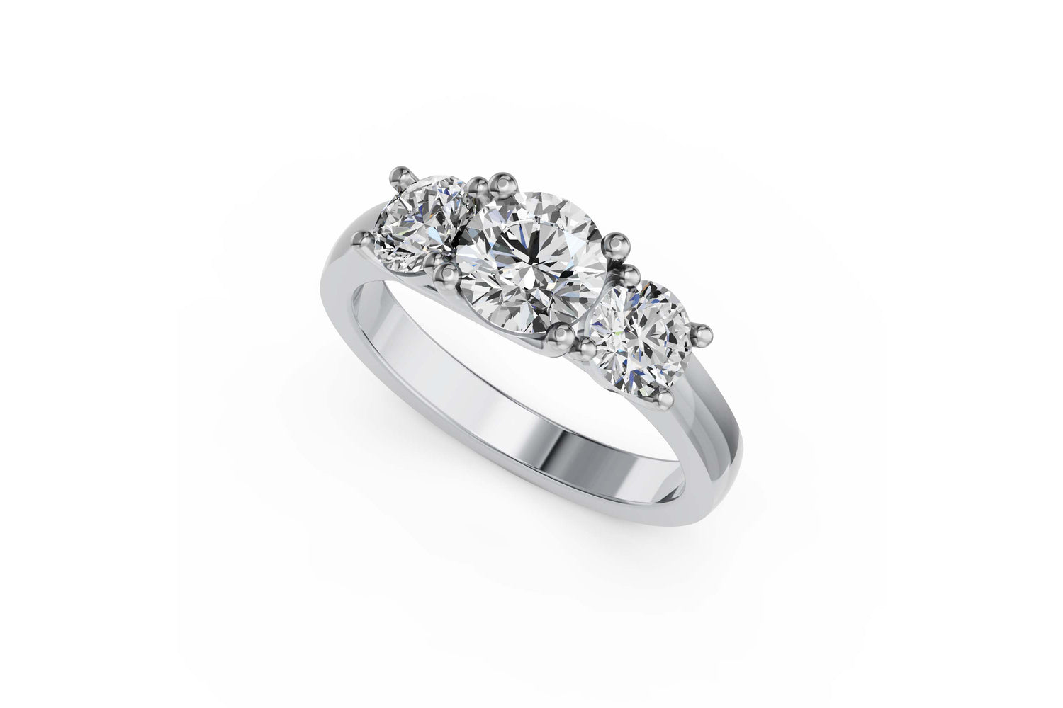 Trilogy Ring · 3.0 ct · 14k White Gold