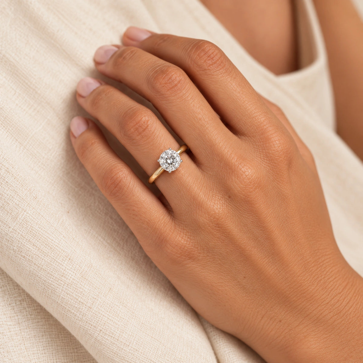 Ronde solitaire verlovingsring Classic · 1.5 ct.
