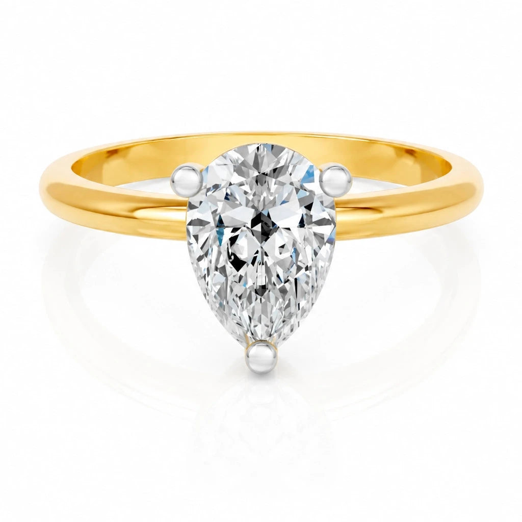 Peervormige solitaire verlovingsring Classic · 2.0 ct.