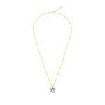 Geelgouden solitaire collier 2.2 ct lab-grown diamant, frontaal en geheel op witte achtergrond