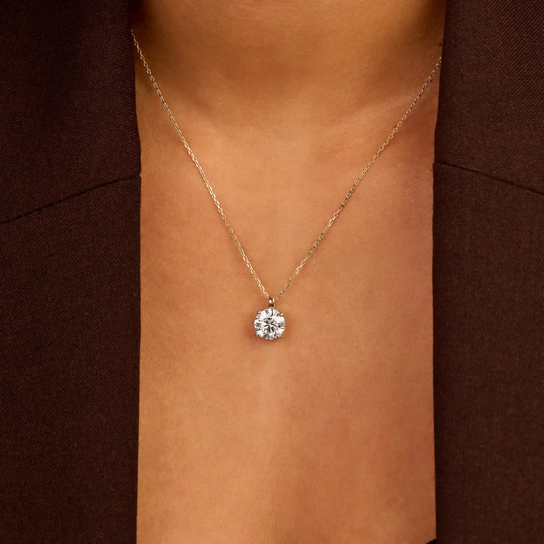 Solitaire collier · 2.2 ct · 14k geelgoud