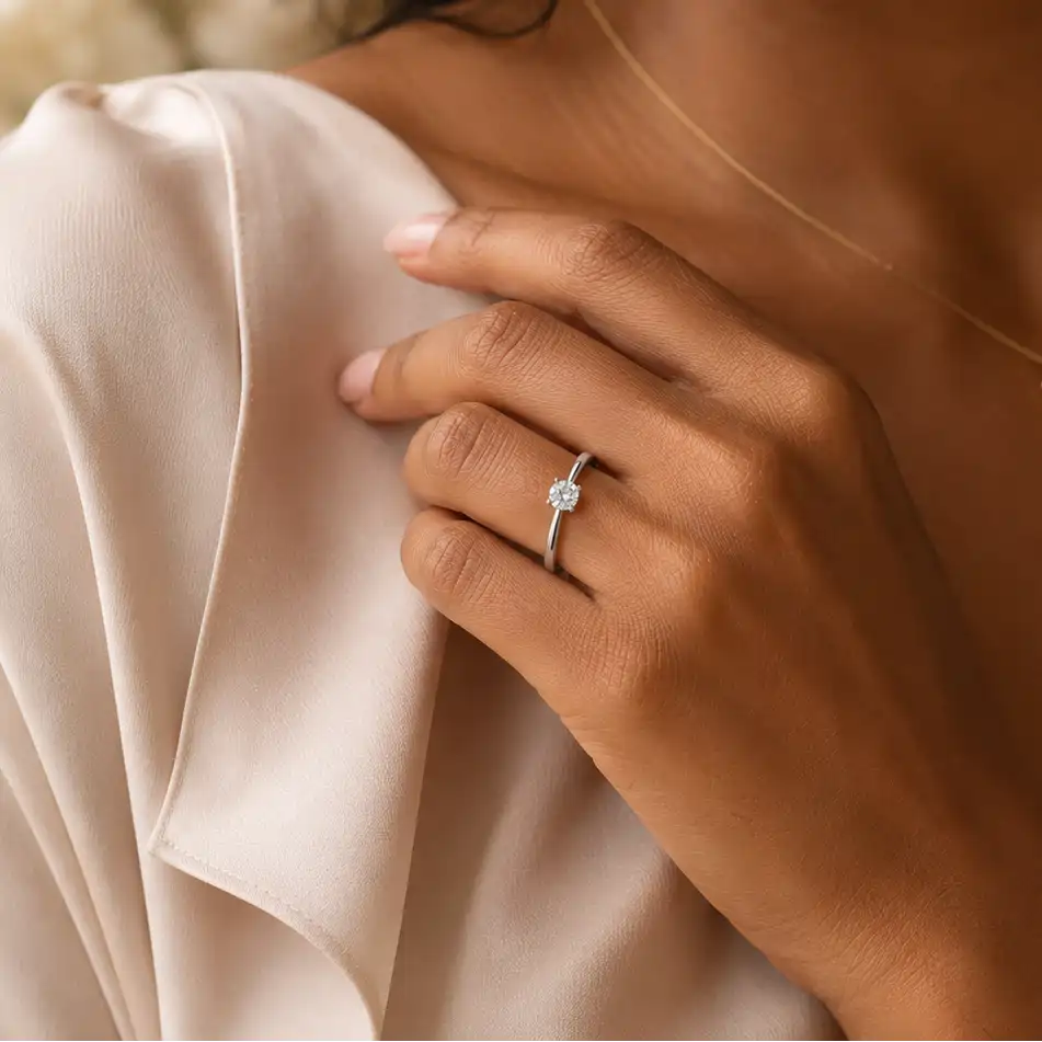 Ronde solitaire verlovingsring Classic · 0.5 ct.