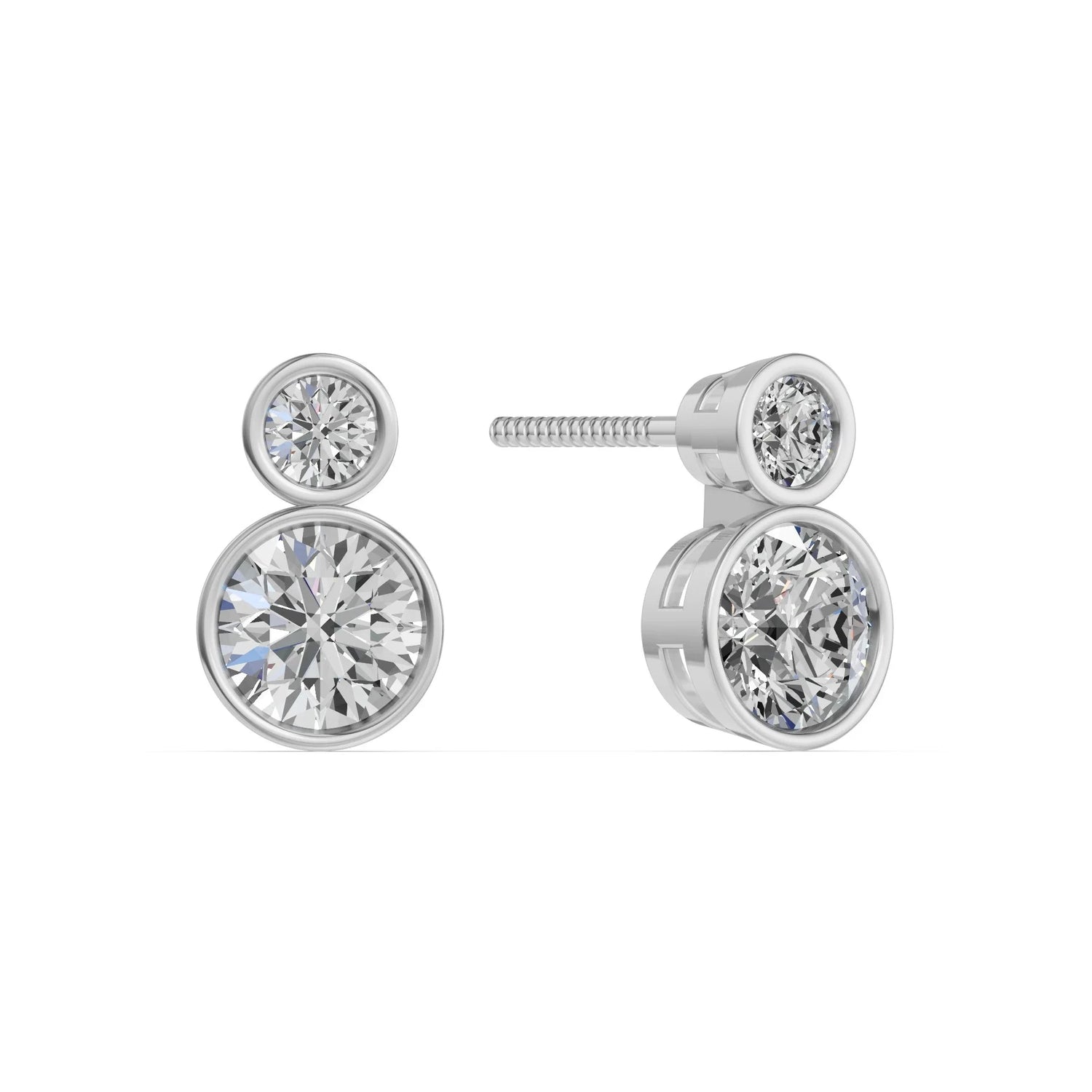 Bezel duo oorbellen · 2.3 ct.