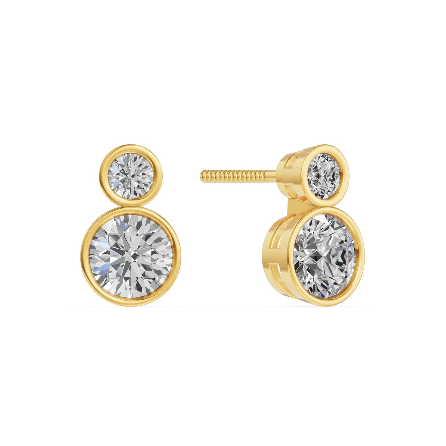 Bezel duo oorbellen · 2.3 ct.