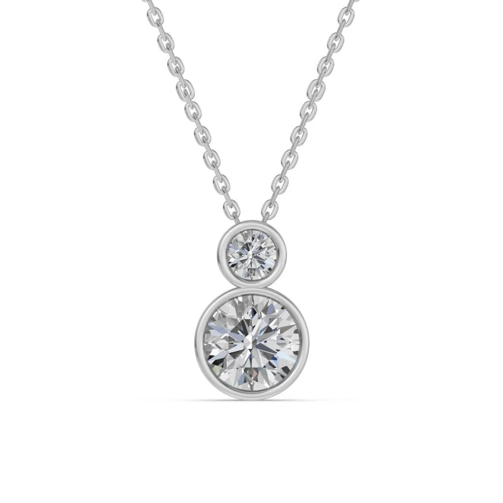 Bezel duo collier · 1.2 ct.