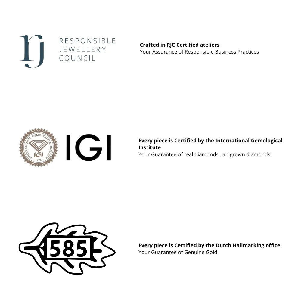 Louèn Diamonds 14k witgouden collier met 3 lab grown diamanten 2.5ct totaal certificering