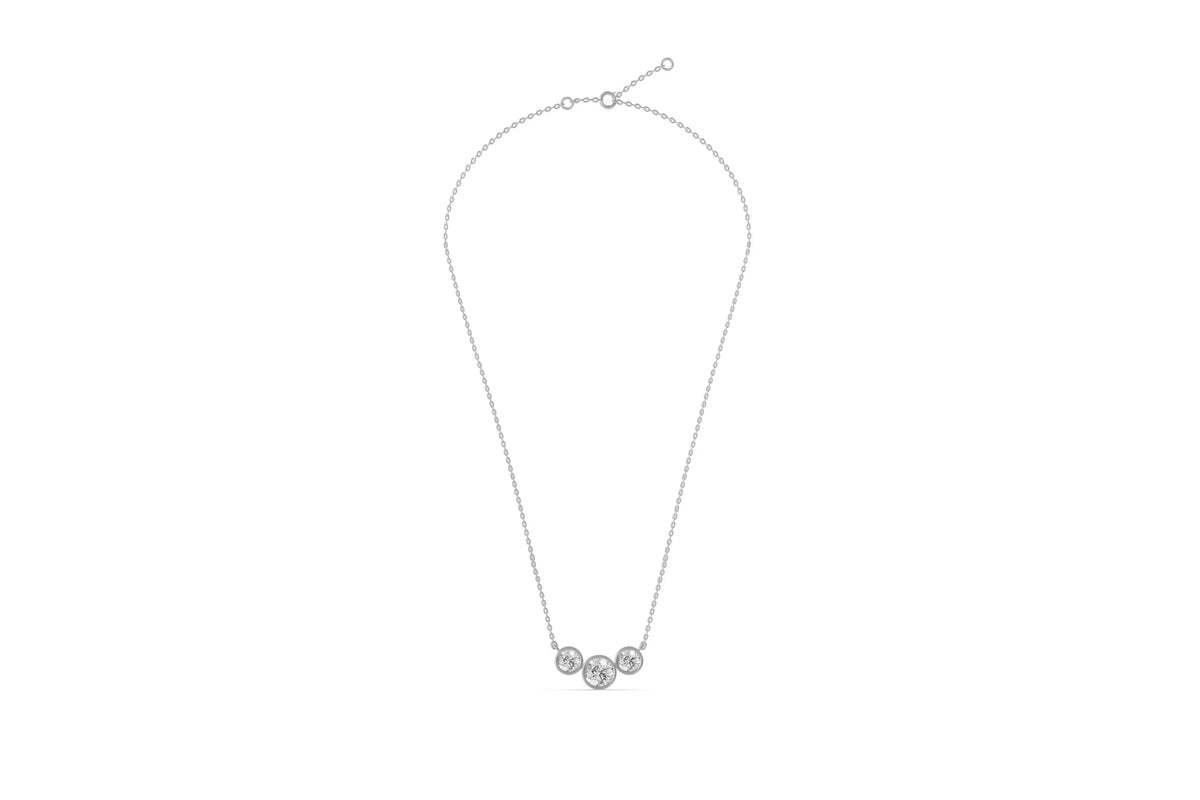Louèn Diamonds 14k witgouden collier met 3 lab grown diamanten 2.5ct totaal uitgezoomd