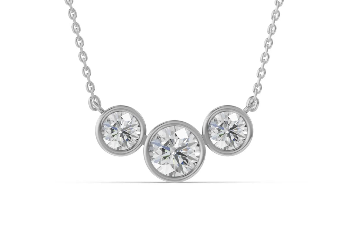 Louèn Diamonds 14k witgouden collier met 3 lab grown diamanten 2.5ct totaal gezoomd
