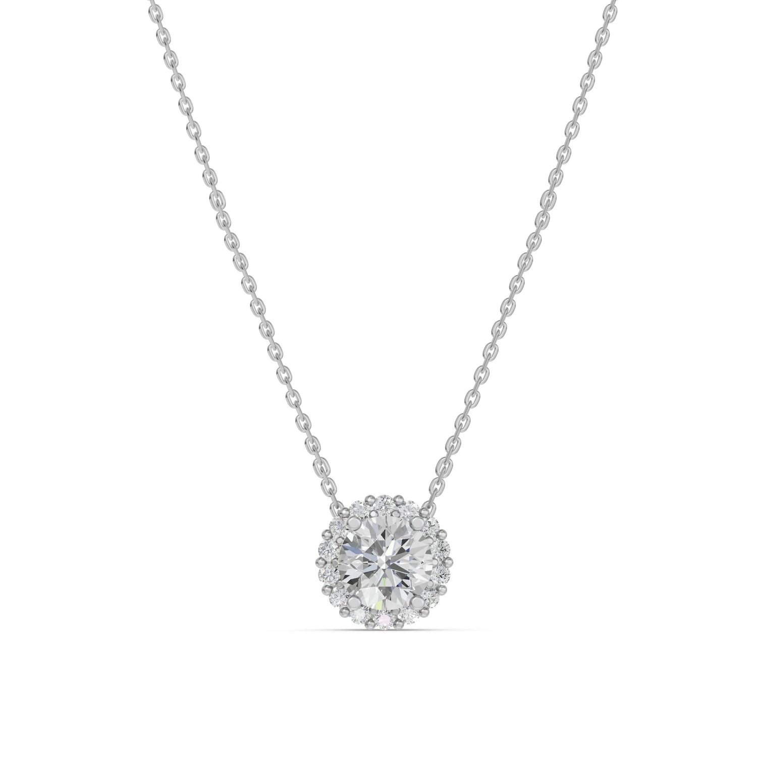 Halo collier · Rond · 1.8 ct.