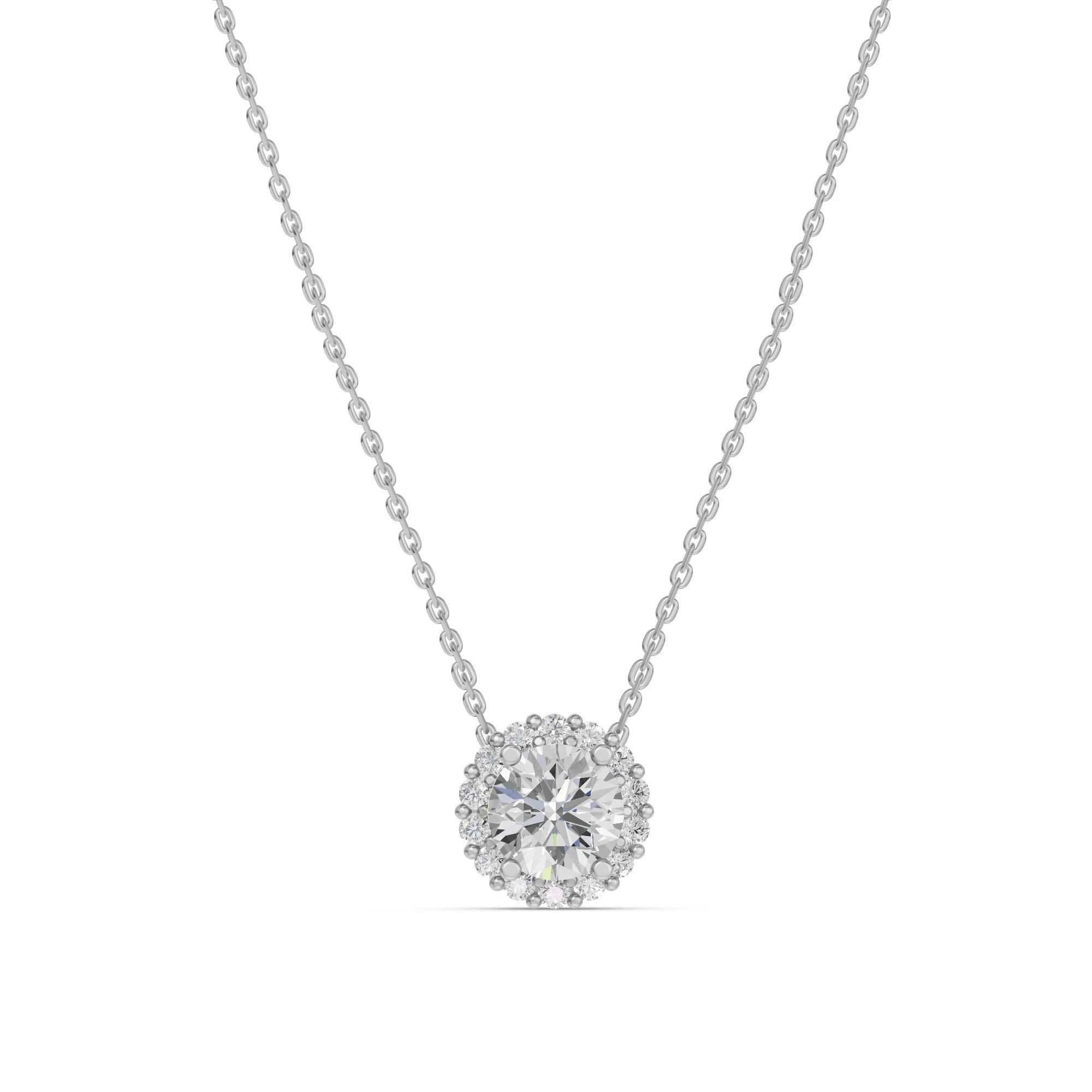 Halo collier · Rond · 1.8 ct.