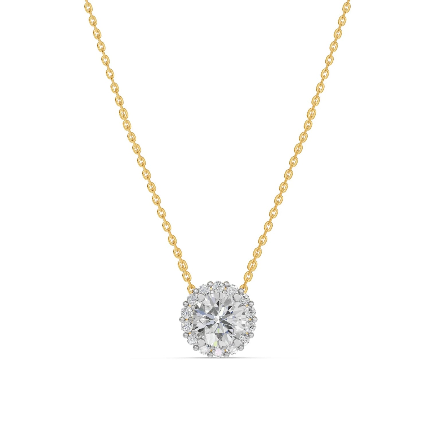 Halo collier · Rond · 1.8 ct.