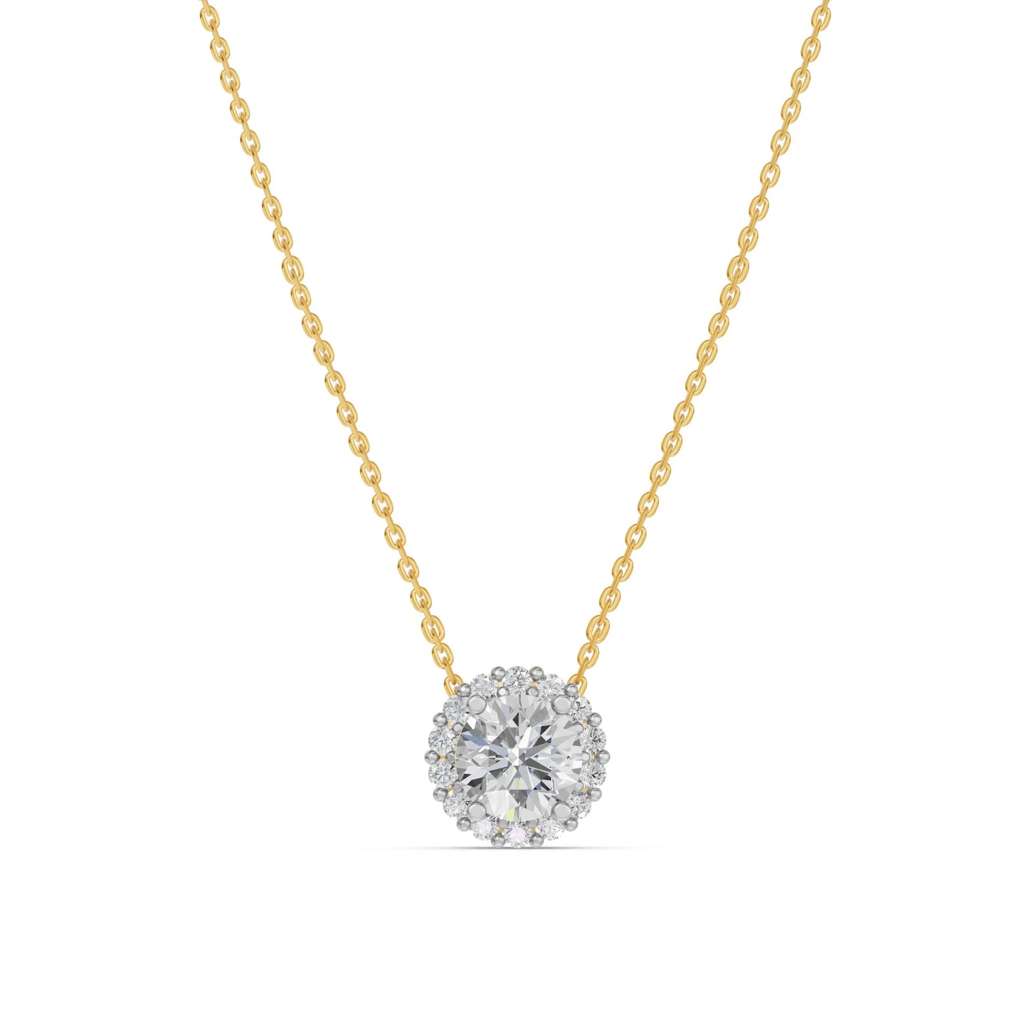 Halo collier · Rond · 1.8 ct.