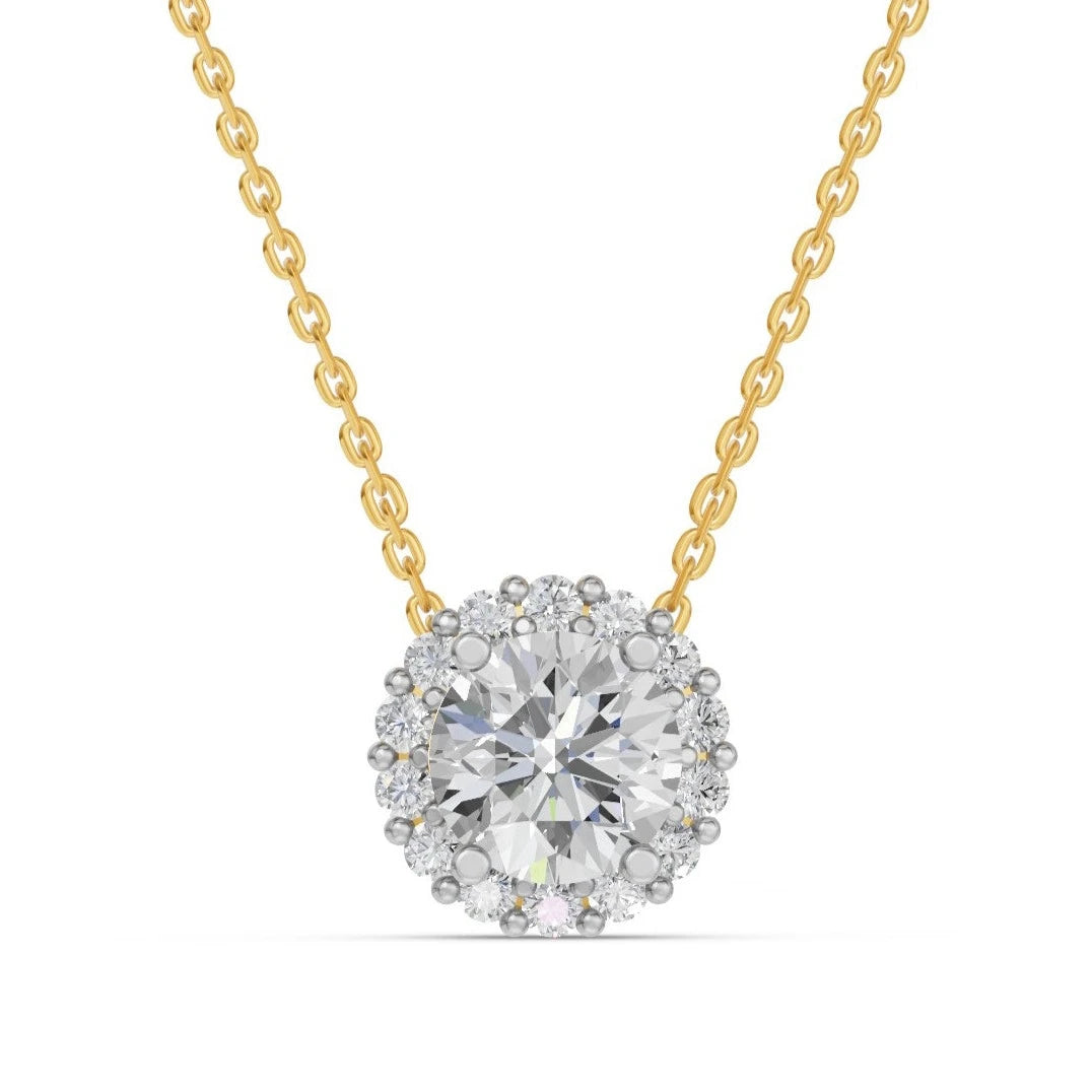 Halo collier · Rond · 1.8 ct.