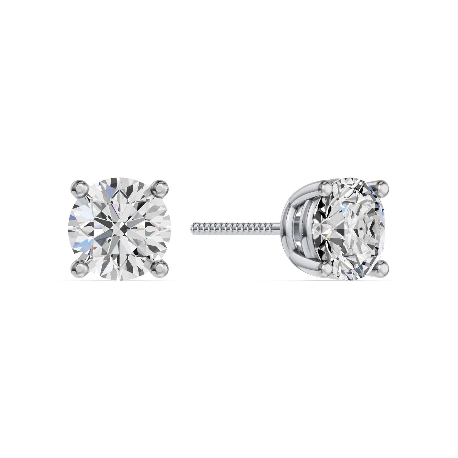 Solitaire Oorbellen 4-Poots · 2.0 ct.