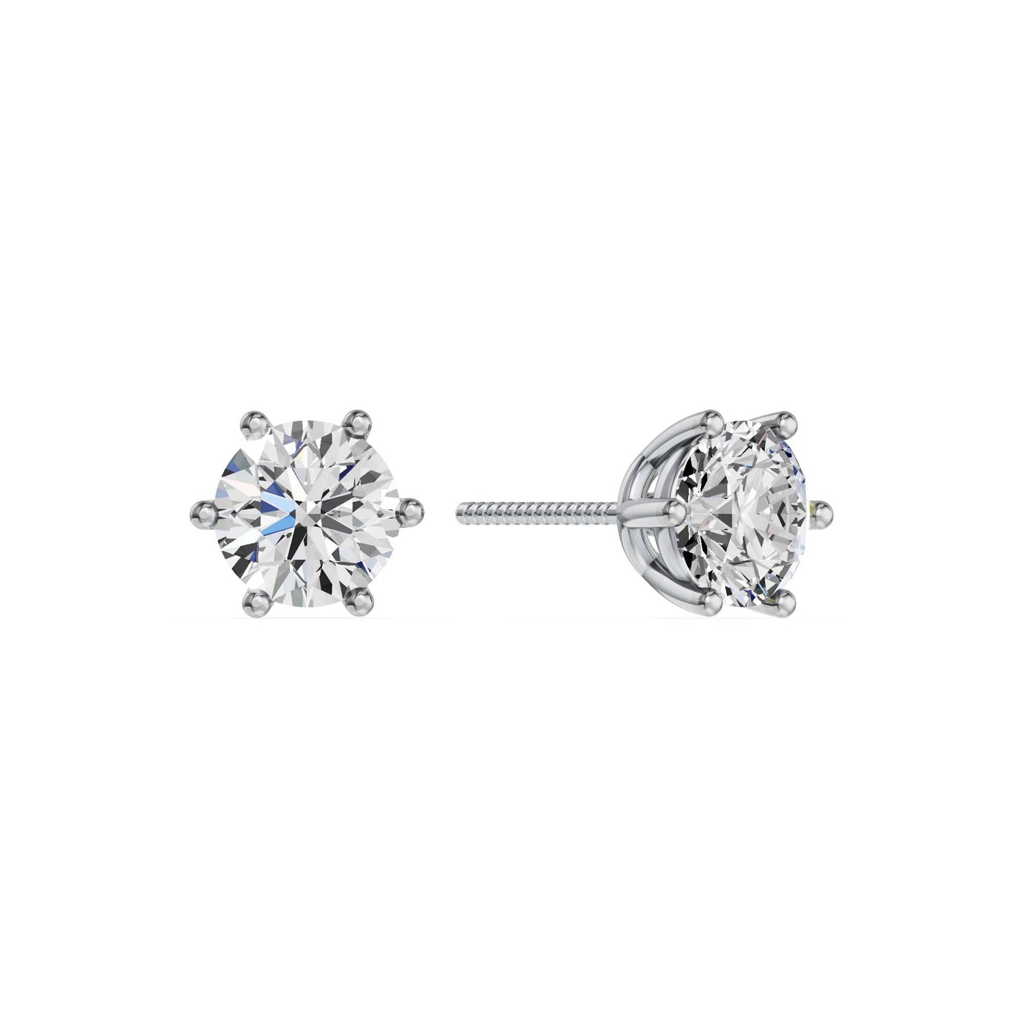 Solitaire Oorstekers 6-Poots · 2.0 ct.