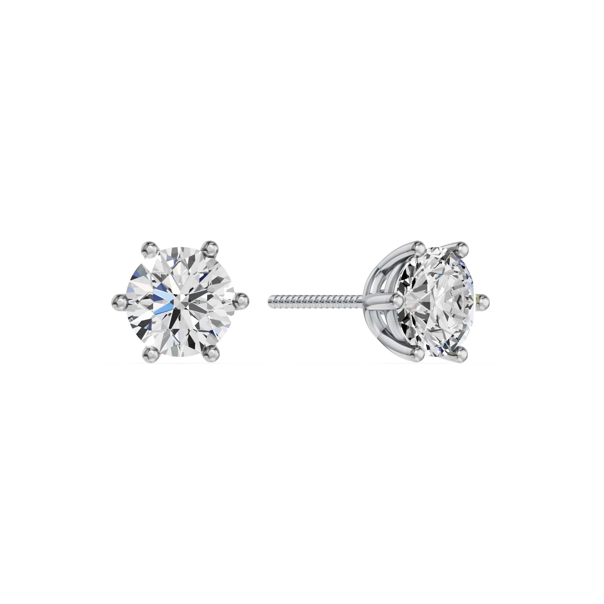 Solitaire Oorstekers 6-Poots · 2.0 ct.