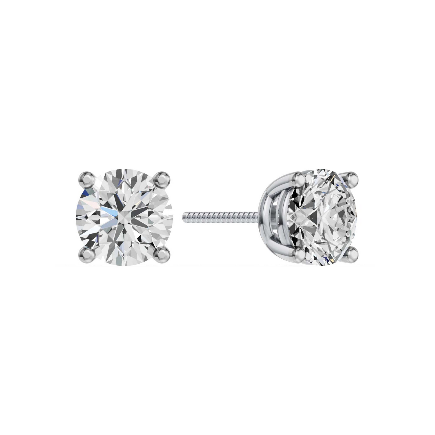 Solitaire Oorbellen 4-Poots · 2.5 ct.