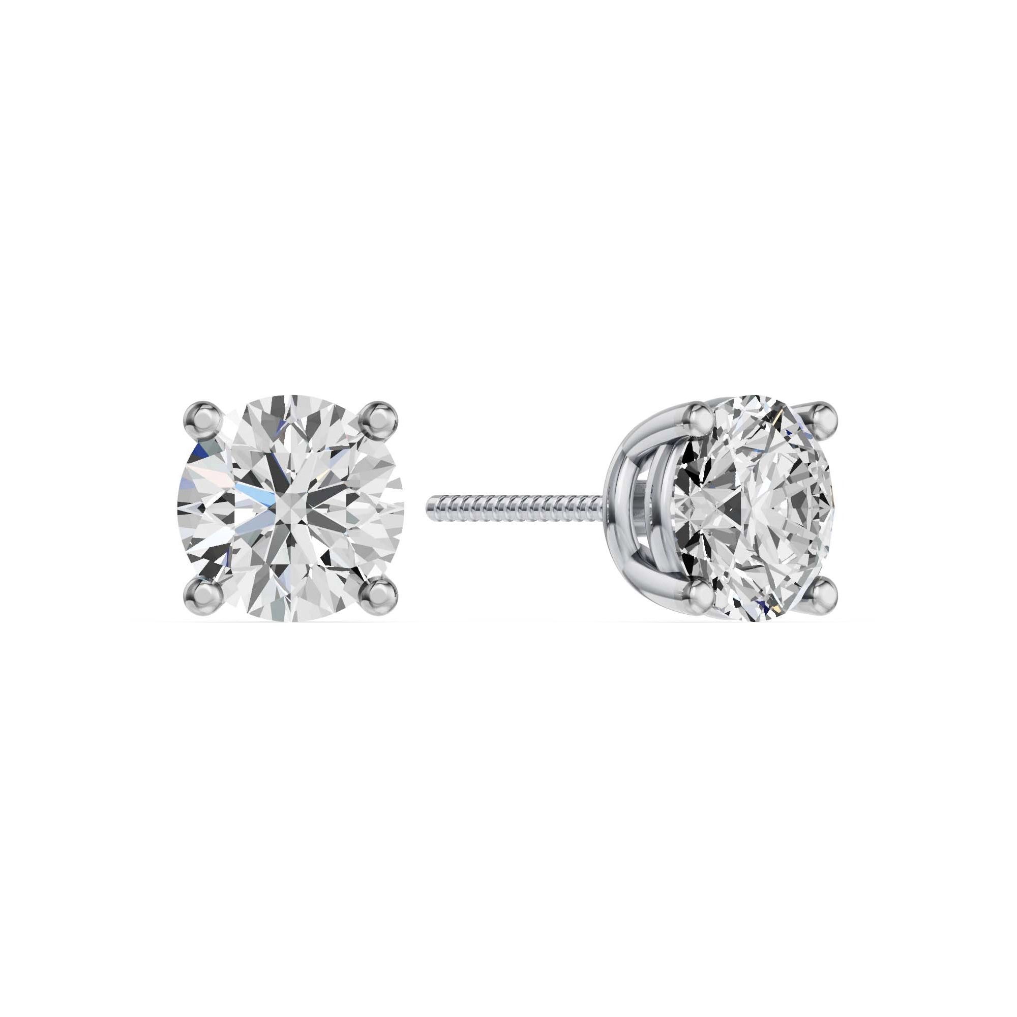 Solitaire Oorbellen 4-Poots · 2.5 ct.