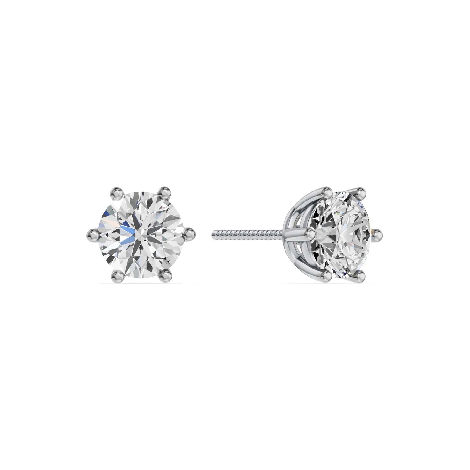 Solitaire Oorbellen 6-Poots · 2.5 ct.