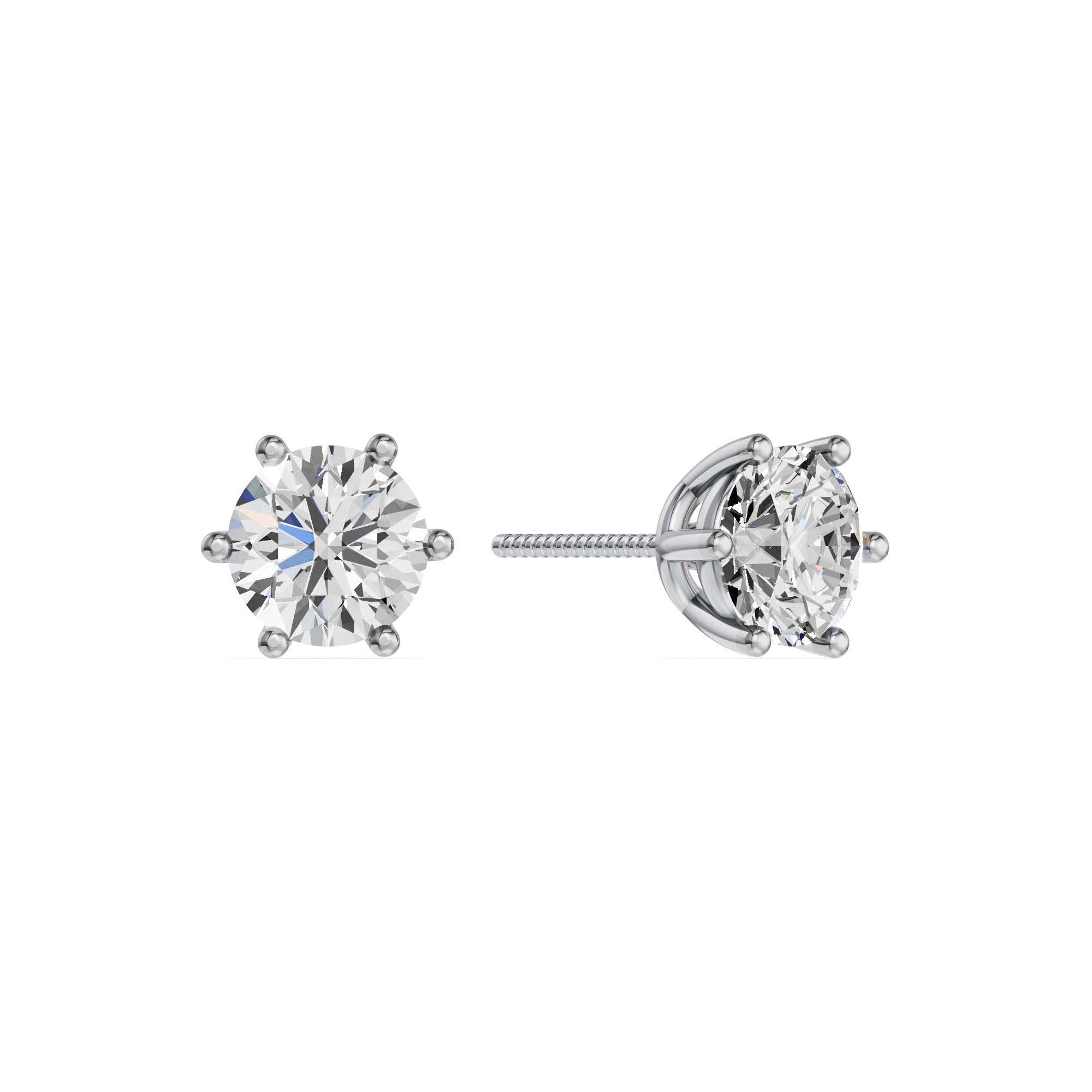 Solitaire Oorbellen 6-Poots · 2.5 ct.