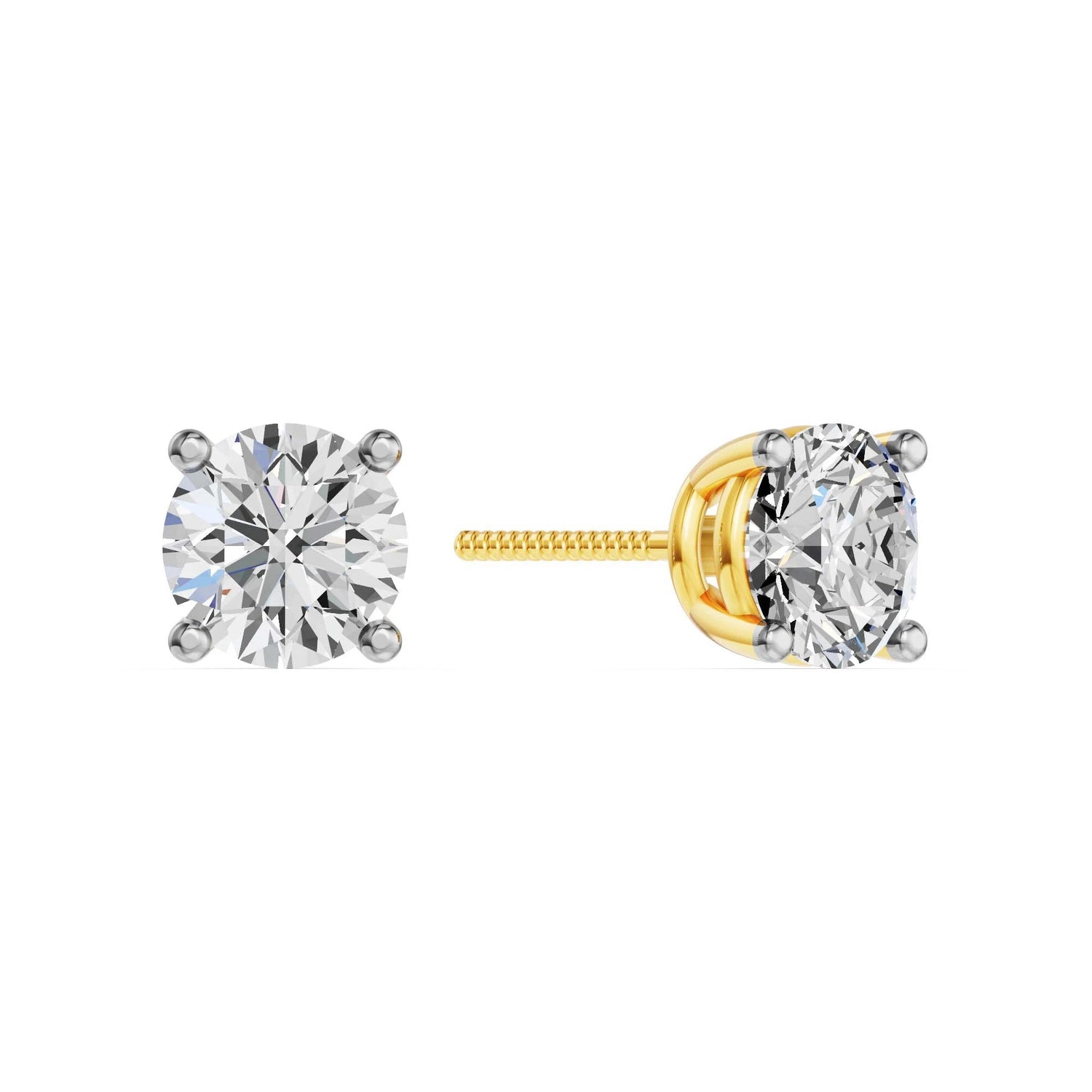 Solitaire Oorbellen 4-Poots · 2.0 ct.
