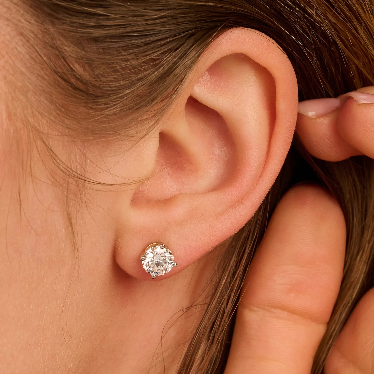 Solitaire Oorbellen 4-Poots · 2.0 ct.