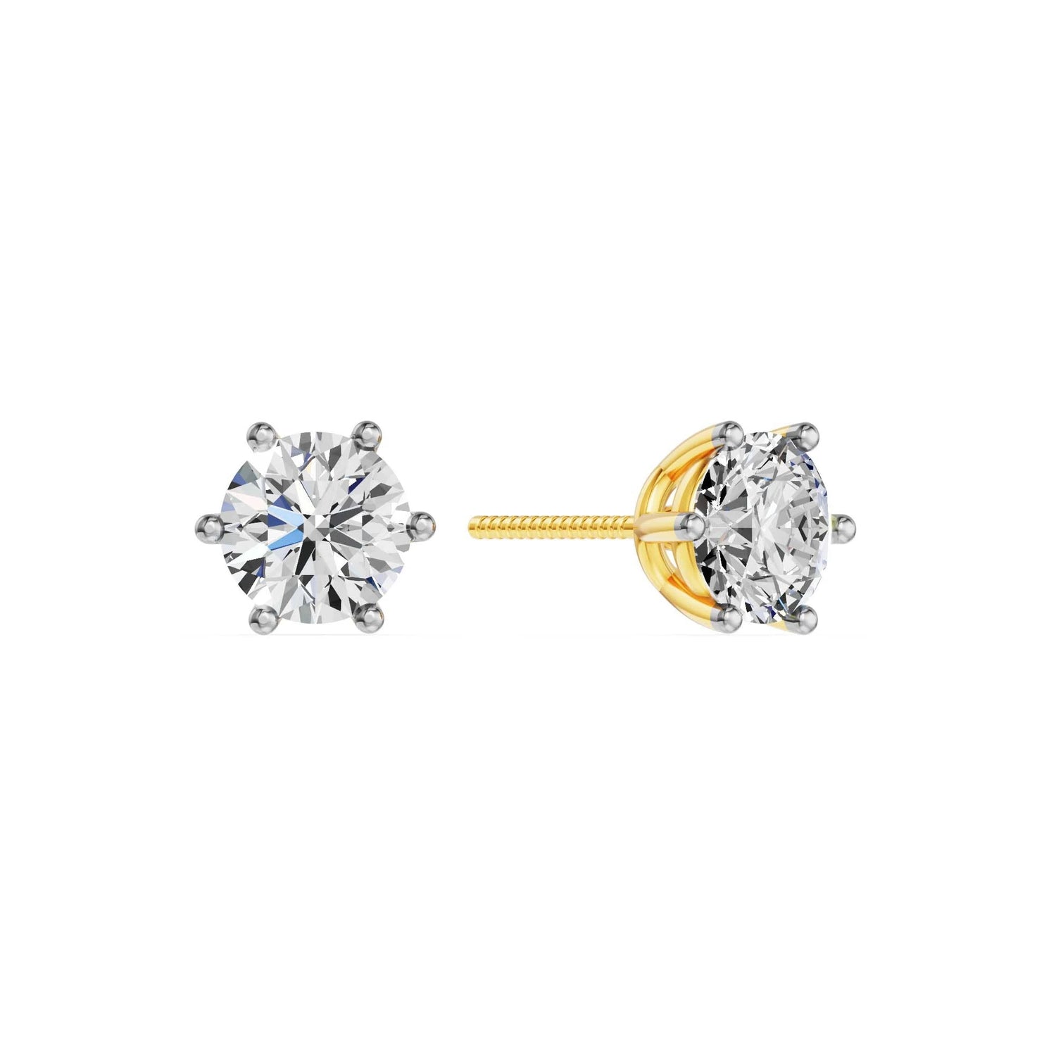 Solitaire Oorbellen 6-Poots · 2.0 ct.