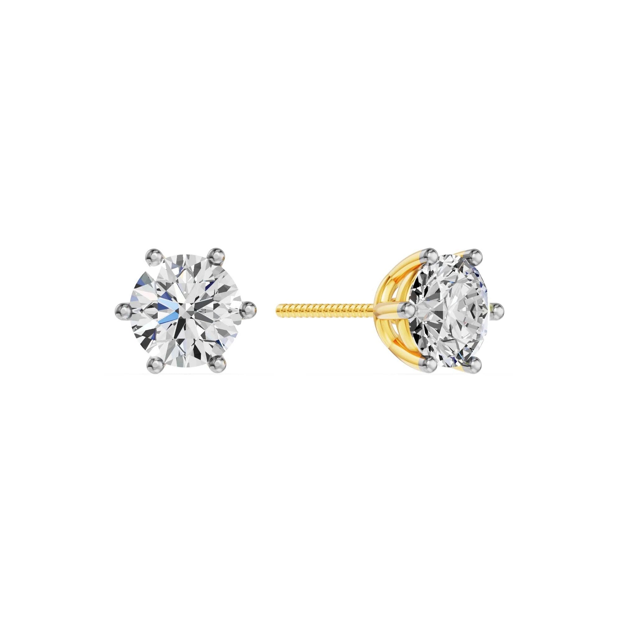 Solitaire Oorbellen 6-Poots · 2.0 ct.