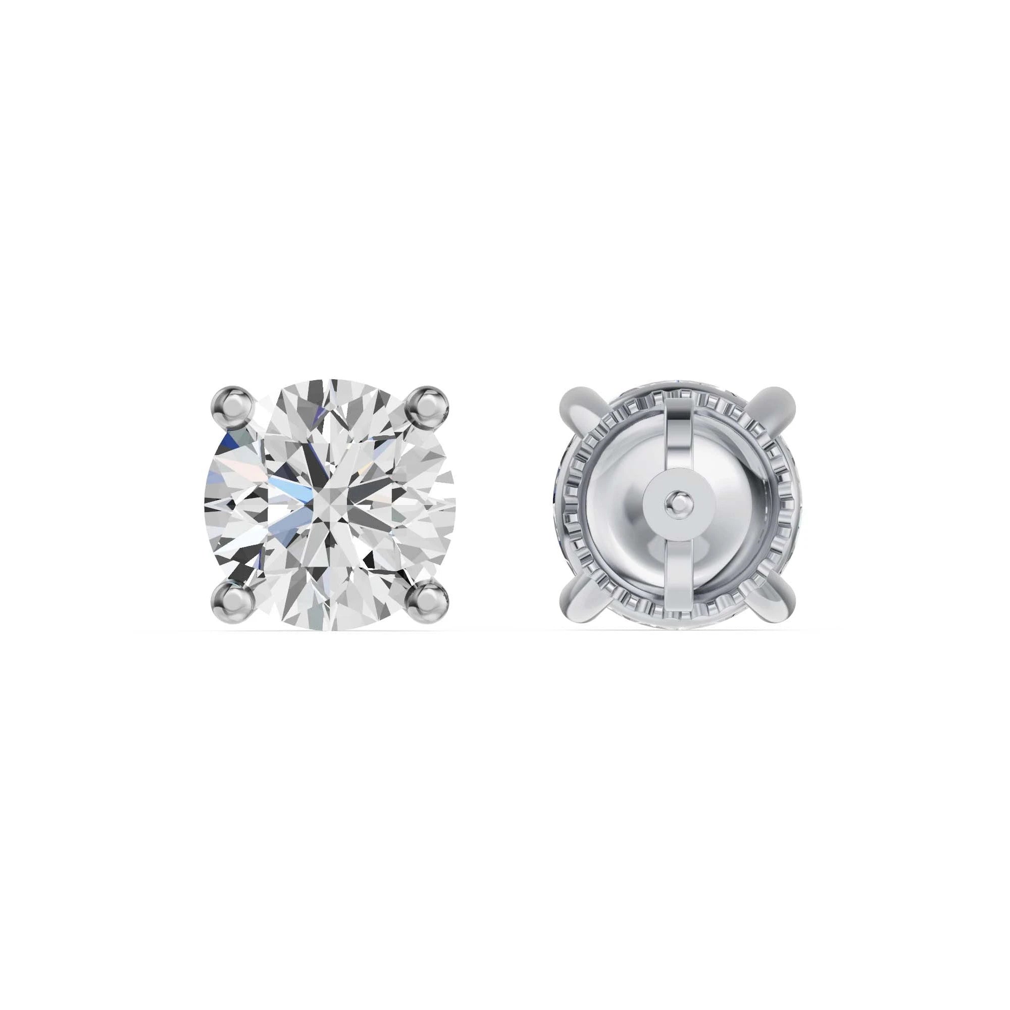 Solitaire Oorbellen 4-Poots · 2.5 ct.